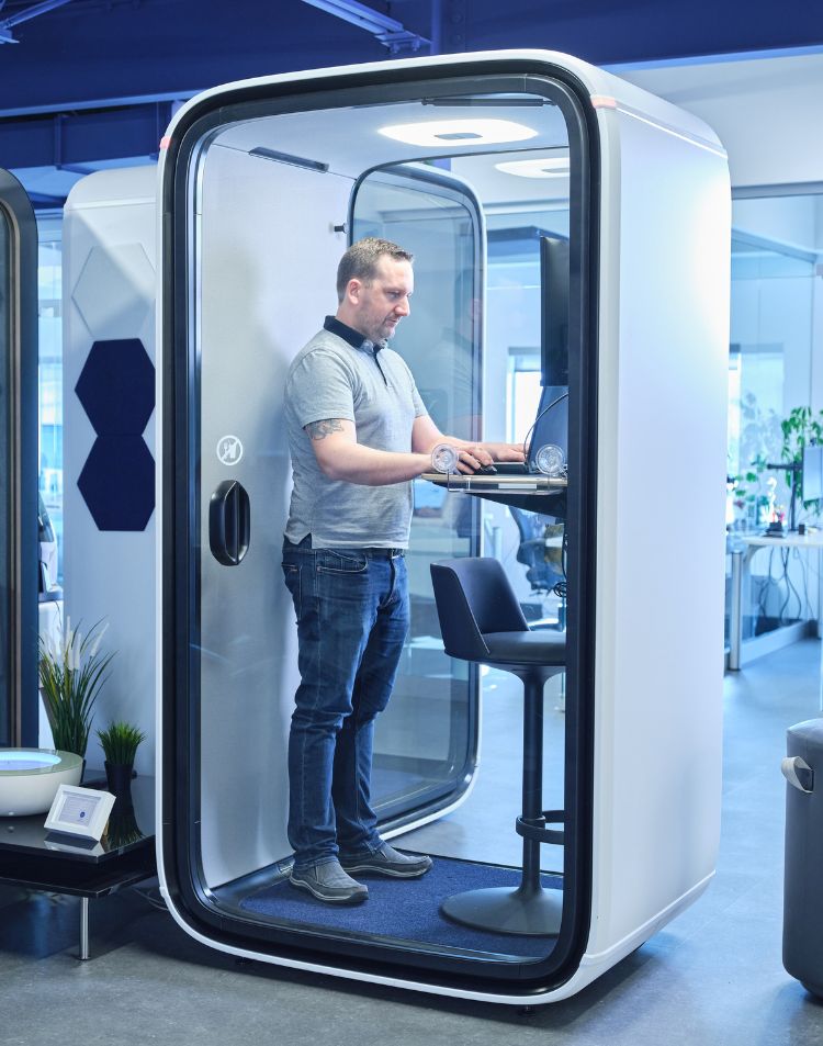 soundproof pods for employees at TIBO headquarter office